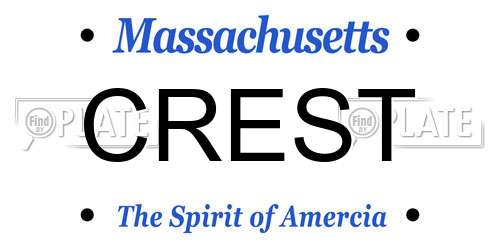 CREST Massachusetts License Plate