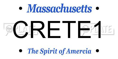 CRETE1 Massachusetts License Plate