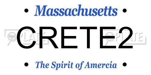 CRETE2 Massachusetts License Plate