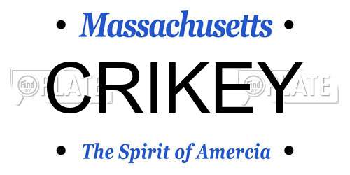 CRIKEY Massachusetts License Plate