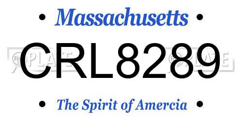CRL8289 Massachusetts License Plate
