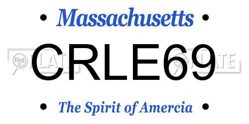 CRLE69 Massachusetts License Plate