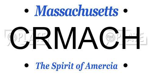 CRMACH Massachusetts License Plate
