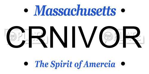 CRNIVOR Massachusetts License Plate