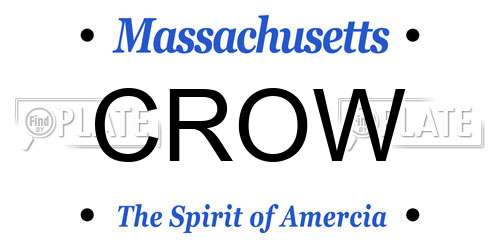 CROW Massachusetts License Plate