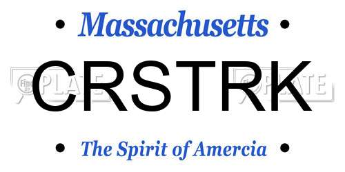 CRSTRK Massachusetts License Plate