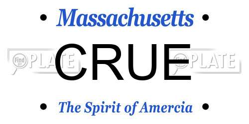 CRUE Massachusetts License Plate