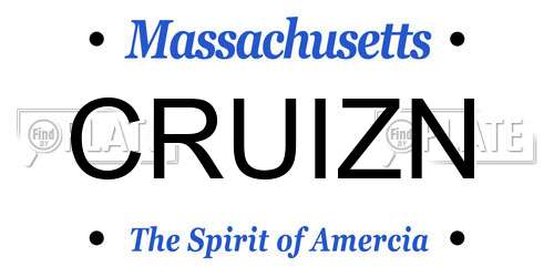 CRUIZN Massachusetts License Plate