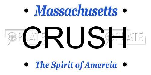 CRUSH Massachusetts License Plate