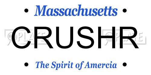 CRUSHR Massachusetts License Plate