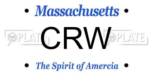 CRW Massachusetts License Plate