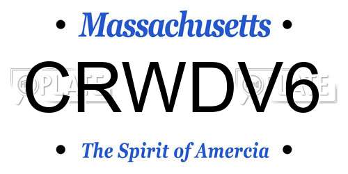 CRWDV6 Massachusetts License Plate