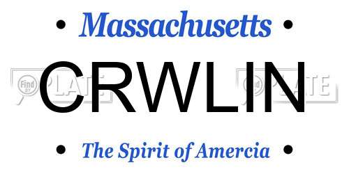 CRWLIN Massachusetts License Plate