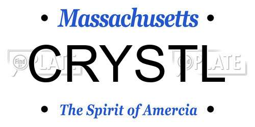 CRYSTL Massachusetts License Plate