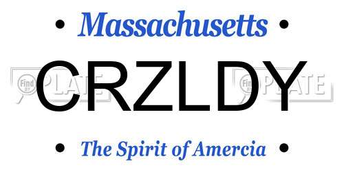 CRZLDY Massachusetts License Plate