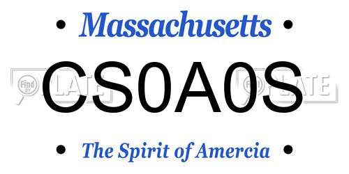 CS0A0S Massachusetts License Plate