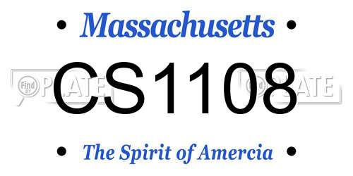 CS1108 Massachusetts License Plate