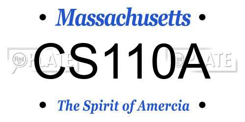 CS110A Massachusetts License Plate