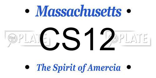 CS12 Massachusetts License Plate