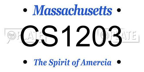 CS1203 Massachusetts License Plate