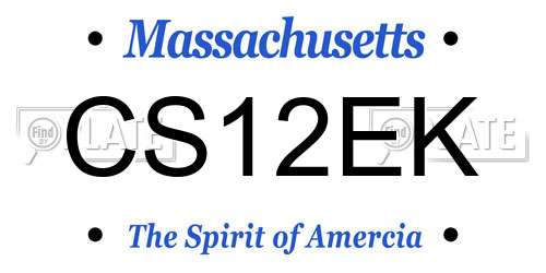 CS12EK Massachusetts License Plate