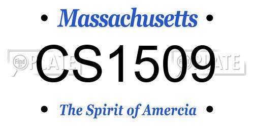 CS1509 Massachusetts License Plate