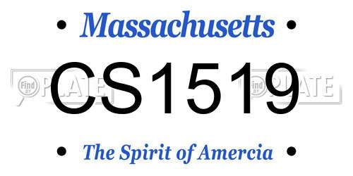 CS1519 Massachusetts License Plate