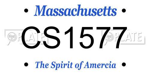 CS1577 Massachusetts License Plate