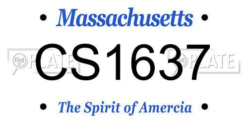 CS1637 Massachusetts License Plate