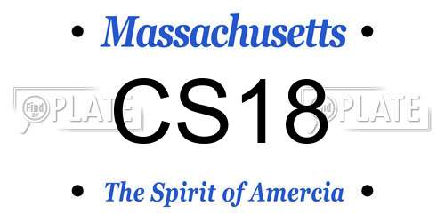 CS18 Massachusetts License Plate