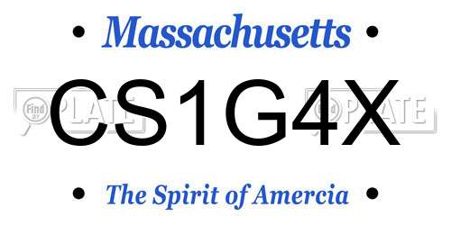 CS1G4X Massachusetts License Plate