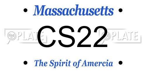 CS22 Massachusetts License Plate