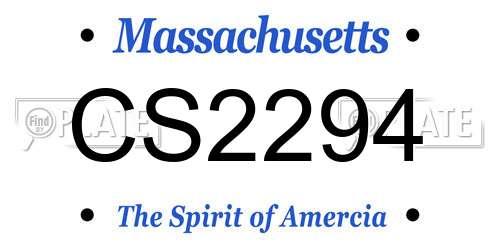 CS2294 Massachusetts License Plate