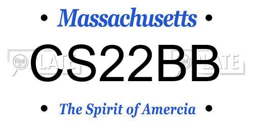 CS22BB Massachusetts License Plate