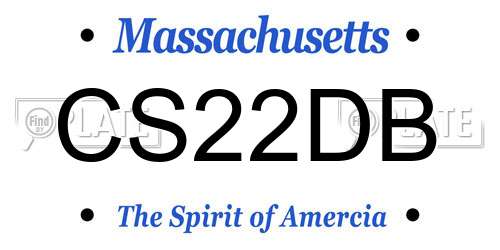 CS22DB Massachusetts License Plate