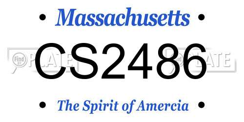 CS2486 Massachusetts License Plate
