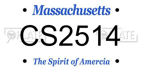 CS2514 Massachusetts License Plate