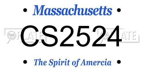 CS2524 Massachusetts License Plate
