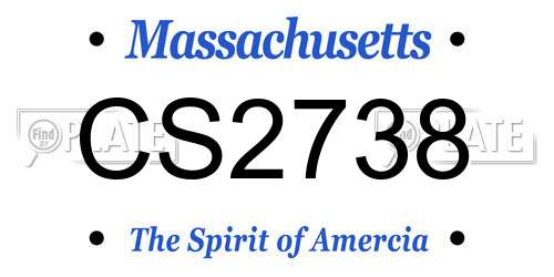 CS2738 Massachusetts License Plate