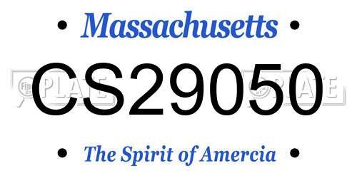 CS29050 Massachusetts License Plate