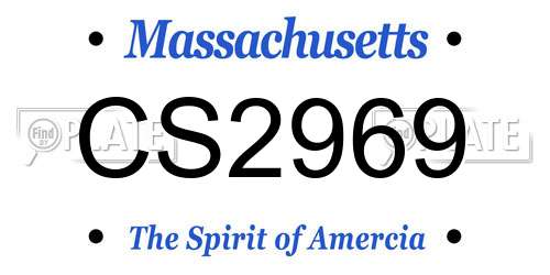 CS2969 Massachusetts License Plate