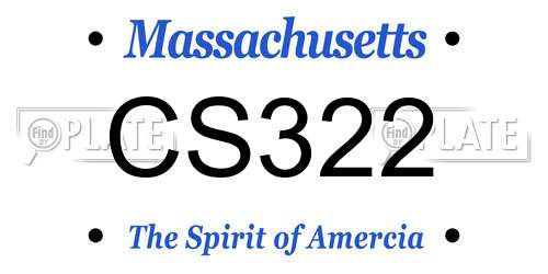 CS322 Massachusetts License Plate