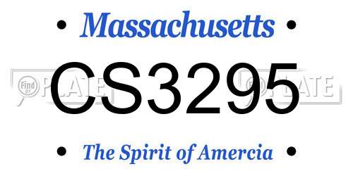 CS3295 Massachusetts License Plate