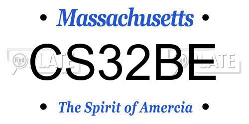 CS32BE Massachusetts License Plate