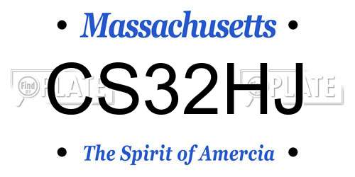 CS32HJ Massachusetts License Plate