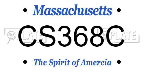CS368C Massachusetts License Plate
