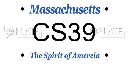 CS39 Massachusetts License Plate