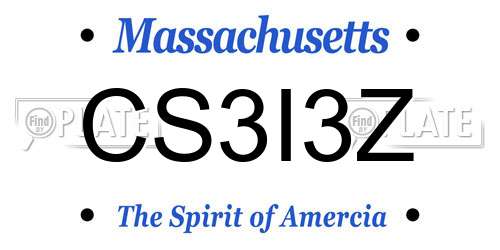CS3I3Z Massachusetts License Plate