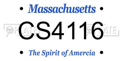 CS4116 Massachusetts License Plate