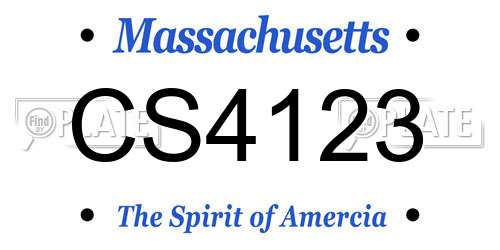 CS4123 Massachusetts License Plate